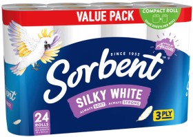 Sorbent+Silky+White+Toilet+Tissue+24+Rolls+Value+Pack
