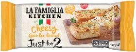 La-Famiglia-Kitchen-Just-for-2-Cheesy-Garlic-Bread-190g on sale