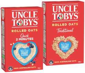 Uncle-Tobys-Traditional-or-Quick-Rolled-Oats-500g on sale