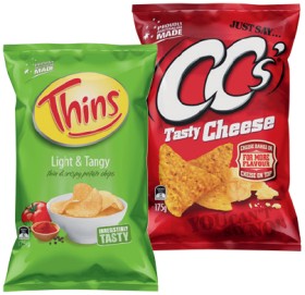 Thins+Chips+150%E2%80%91175g+or+CC%26rsquo%3Bs+Corn+Chips+175g+Selected+Varieties
