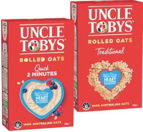 Uncle-Tobys-Traditional-or-Quick-Rolled-Oats-500g on sale