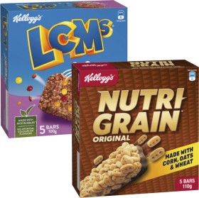 Kelloggs-LCMs-or-Nutri-Grain-Bars-5-Pack-100g-110g on sale