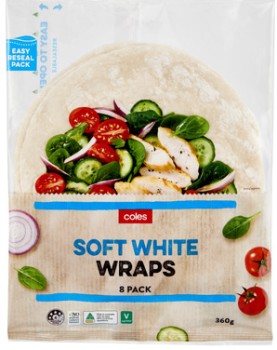 Coles+Bakery+Soft+Wraps+8+Pack+360g