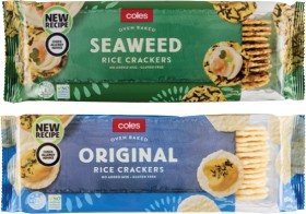 Coles-White-Rice-Crackers-100g on sale