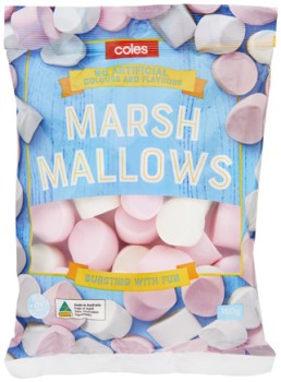 Coles-Pink-White-Marshmallows-150g on sale