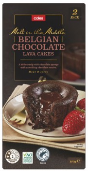 Coles-Frozen-Belgian-Chocolate-Lava-Cake-2-Pack-180g on sale