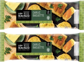 Coles-Kitchen-Twin-Garlic-Baguette-450g on sale
