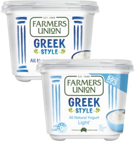 Farmer%26%23039%3Bs+Union+Greek+Style+Yogurt+950g-1kg