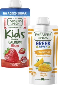 Farmers+Union+Greek+Style+or+No+Added+Sugar+Kids+Yogurt+Pouch+130g