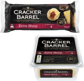 Cracker-Barrel-Cheese-Block-or-Slices-250g on sale