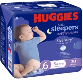 Huggies-Little-Sleepers-Nappies-26-Pack-36-Pack-or-Nappy-Pants-20-Pack-24-Pack on sale