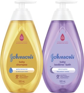Johnsons-Baby-Bedtime-Bath-or-Shampoo-500mL on sale