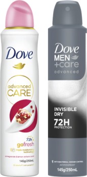 Dove-Advanced-Care-Antiperspirant-Aerosol-Deodorant-250mL on sale