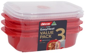 Dcor-Microsafe-Easy-Heat-Containers-900mL-3-Pack on sale