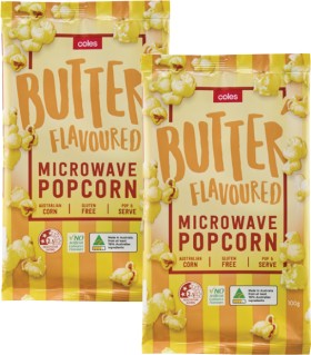 Coles-Microwave-Popcorn-100g on sale