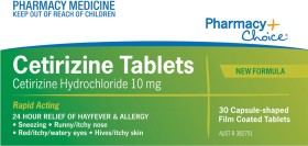 Pharmacy-Choice-Cetirizine-Tablets-30-Tablets on sale