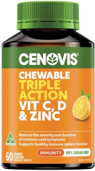 Cenovis-Chewable-Triple-Action-Vit-C-D-Zinc-60-Tablets on sale