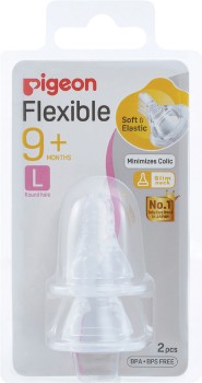 Pigeon+Flexible+Peristaltic+Teat+Slim+Neck+Large+2+Pack%2A