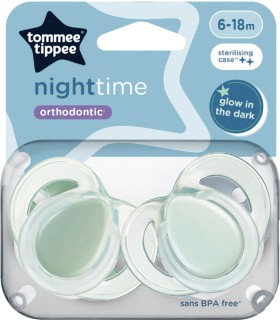 Tommee+Tippee+Nighttime+Orthodontic+Soother+6-18+Months+2+Pack