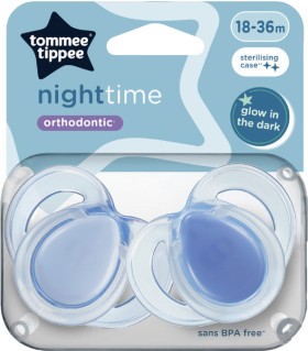 Tommee-Tippee-Nighttime-Orthodontic-Soother-18-36-Months-2-Pack on sale