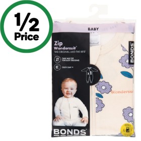 Bonds-Zippy-Wondersuit-Assorted-Pk-1 on sale
