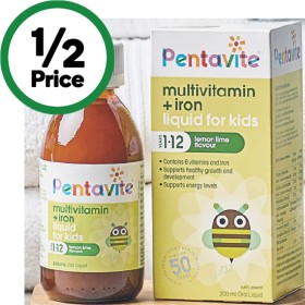 Pentavite+Multivitamin+%2B+Iron+Kids+Liquid+Lemon+Lime+200ml%7E