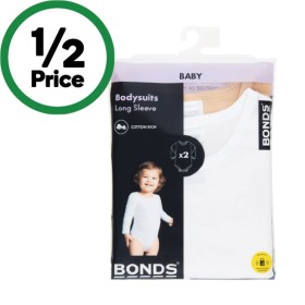 Bonds+Baby+Long+Sleeve+Bodysuits+Pk+2
