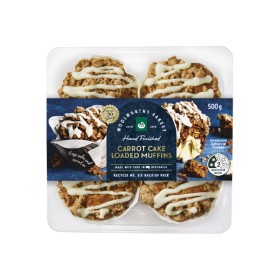 Woolworths+Loaded+Raspberry+White+Chocolate%2C+Carrot+Cake+or+Lemon+Poppyseed+Muffins+Pk+4