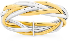 9ct-Gold-Two-Tone-Plait-Hollow-Stacker-Ring on sale