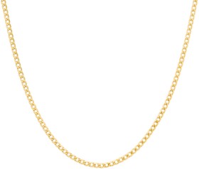9ct+Gold+45cm+Solid+Oval+Curb+Chain