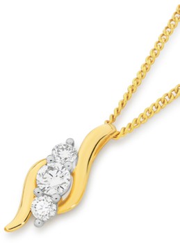 Alora+10ct+Gold+1%2F2+Carat+TW+Lab+Grown+Diamond+Trilogy+Pendant