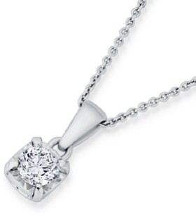 9ct-White-Gold-Diamond-Solitaire-Pendant on sale
