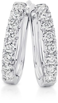 9ct+White+Gold+Diamond+Huggie+Earrings