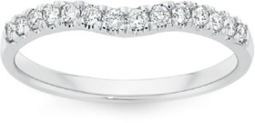 18ct+White+Gold+Diamond+Curved+Band