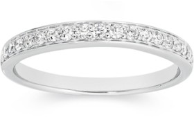 9ct+White+Gold+Diamond+Band