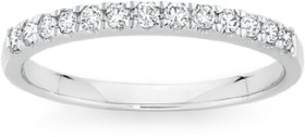 18ct+White+Gold+Diamond+Band