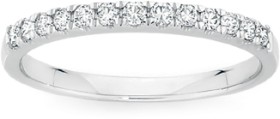 18ct+White+Gold+Diamond+Anniversary+Band