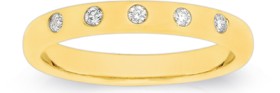 9ct+Gold+Diamond+Hammer+Set+Band