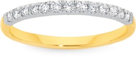 9ct+Gold+Fine+Diamond+Band