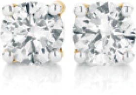 9ct+Yellow+Gold+Diamond+Stud+Earrings
