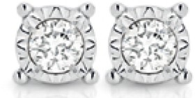 9ct+Yellow+Gold+Diamond+Stud+Earrings