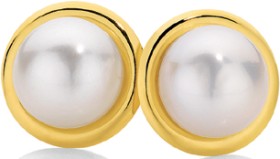 9ct-Gold-Cultured-Freshwater-Pearl-Stud-Earrings on sale