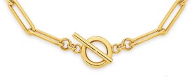 9ct+Gold+48cm+Solid+Paperclip+Fob+Necklet
