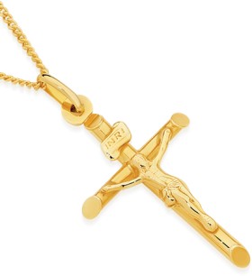 9ct-Gold-Crucifix-INRI-Cross-Pendant on sale