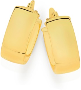 9ct-Gold-10mm-Half-Round-Hoop-Earrings on sale