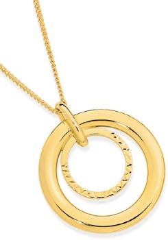9ct-Gold-Double-Circle-Pendant on sale
