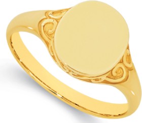9ct-Gold-Filigree-Oval-Signet-Ring on sale