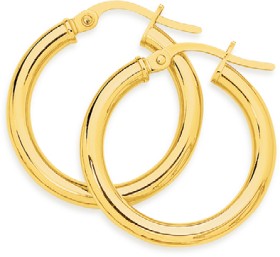 9ct-Gold-25x15mm-Hoop-Earrings on sale