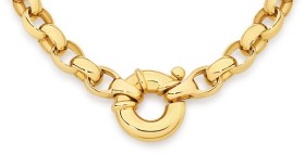 9ct-Gold-45cm-Solid-Belcher-Bolt-Ring-Necklace on sale