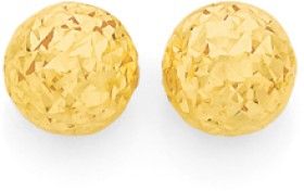 9ct-Gold-6mm-Diamond-Cut-Ball-Stud-Earrings on sale
